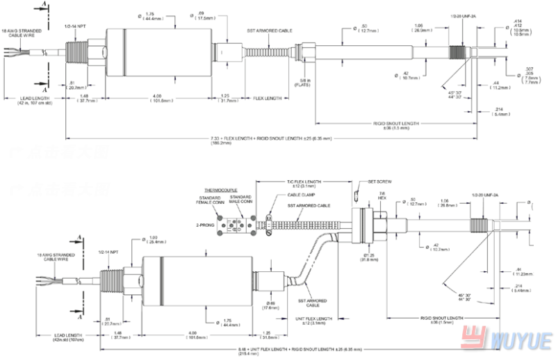 SPX2242高溫熔體壓力變送器(high temperature melt pressure transducer)